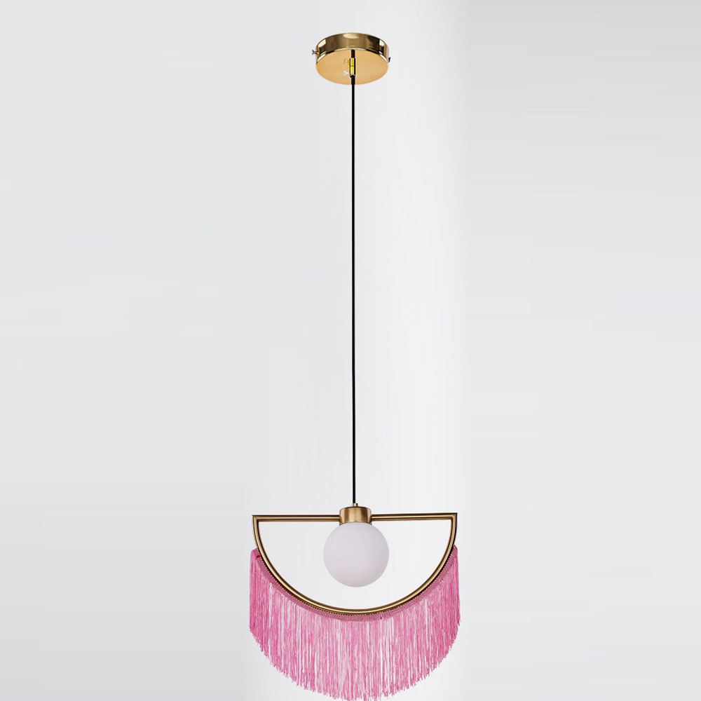 Geometric Lamp Shade - Luminária Pendente Boho com Franjas em