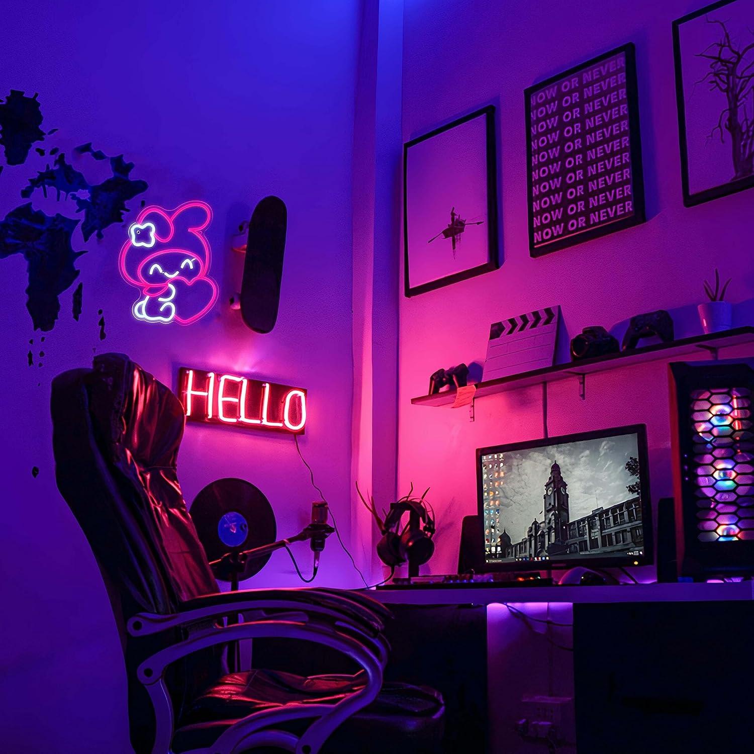 Luz Neon de Anime, Luzes LED J - Lighting Decor For Living Room avaliação e preço
