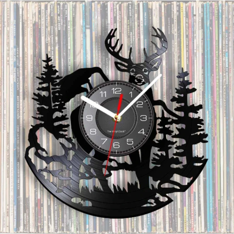 Floresta veados disco de vinil - Lighting Home Decor Wall Clocks avaliação e preço
