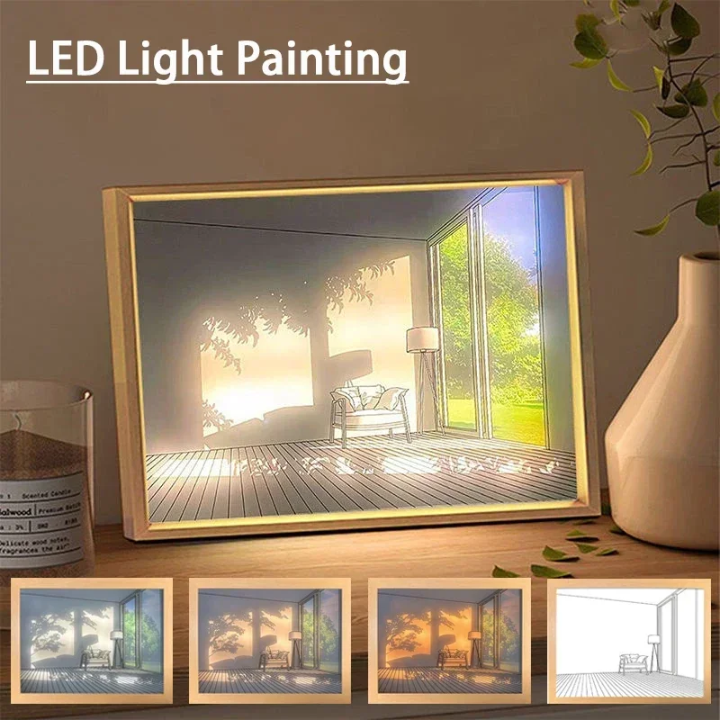 Pintura decorativa de luz led, - Lighting Room Decor Photo avaliação e preço