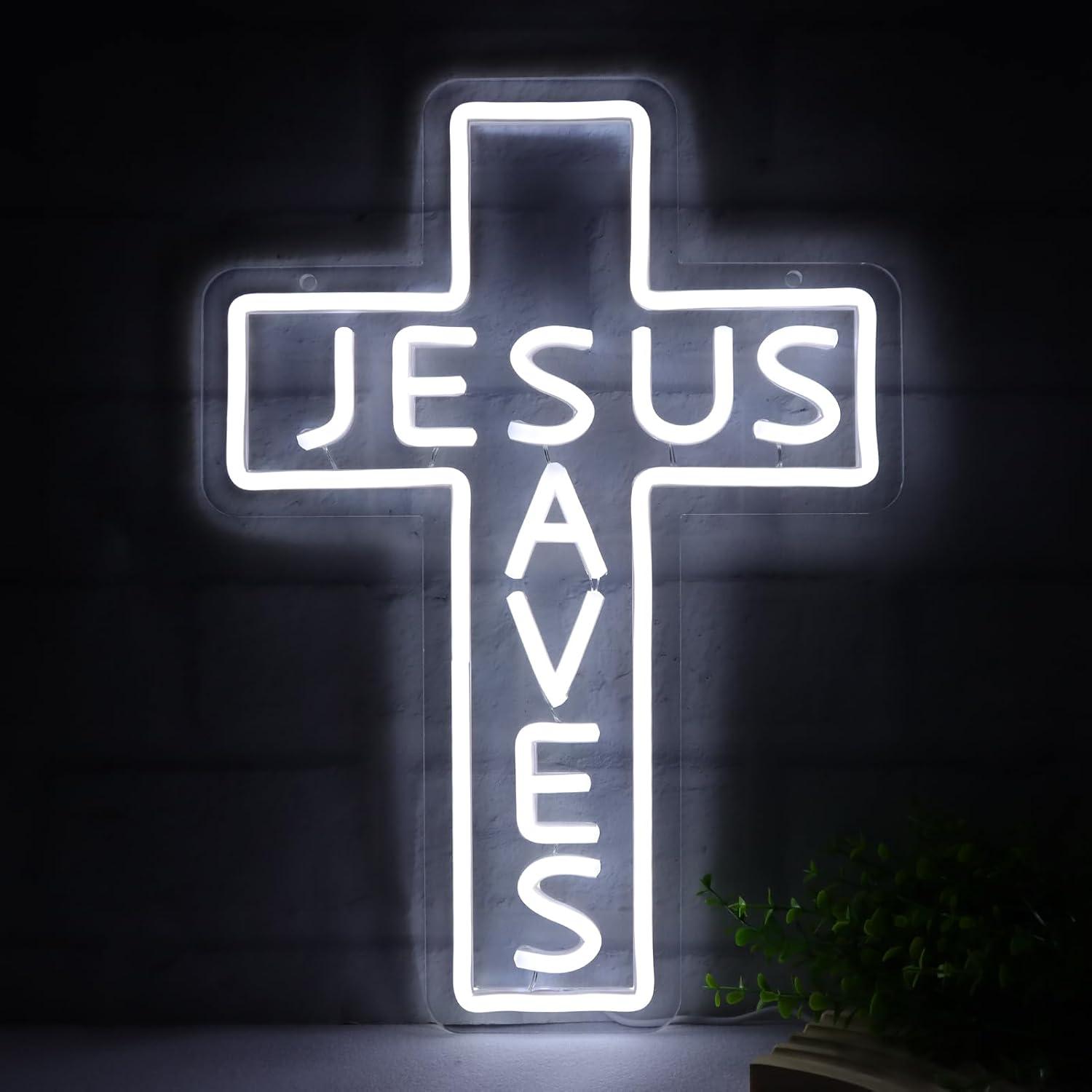 Letreiros Neon Jesus Salva Cru - Lighting Decor For Living Room avaliação e preço