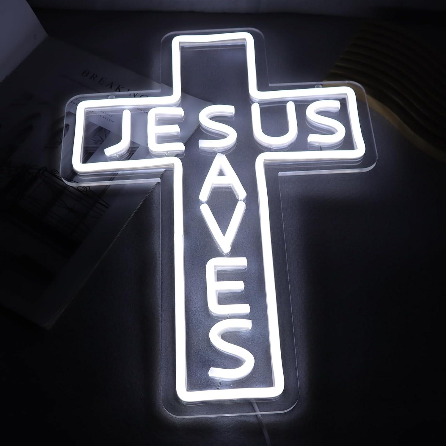 Letreiros Neon Jesus Salva Cru - Lighting Decor For Living Room avaliação e preço
