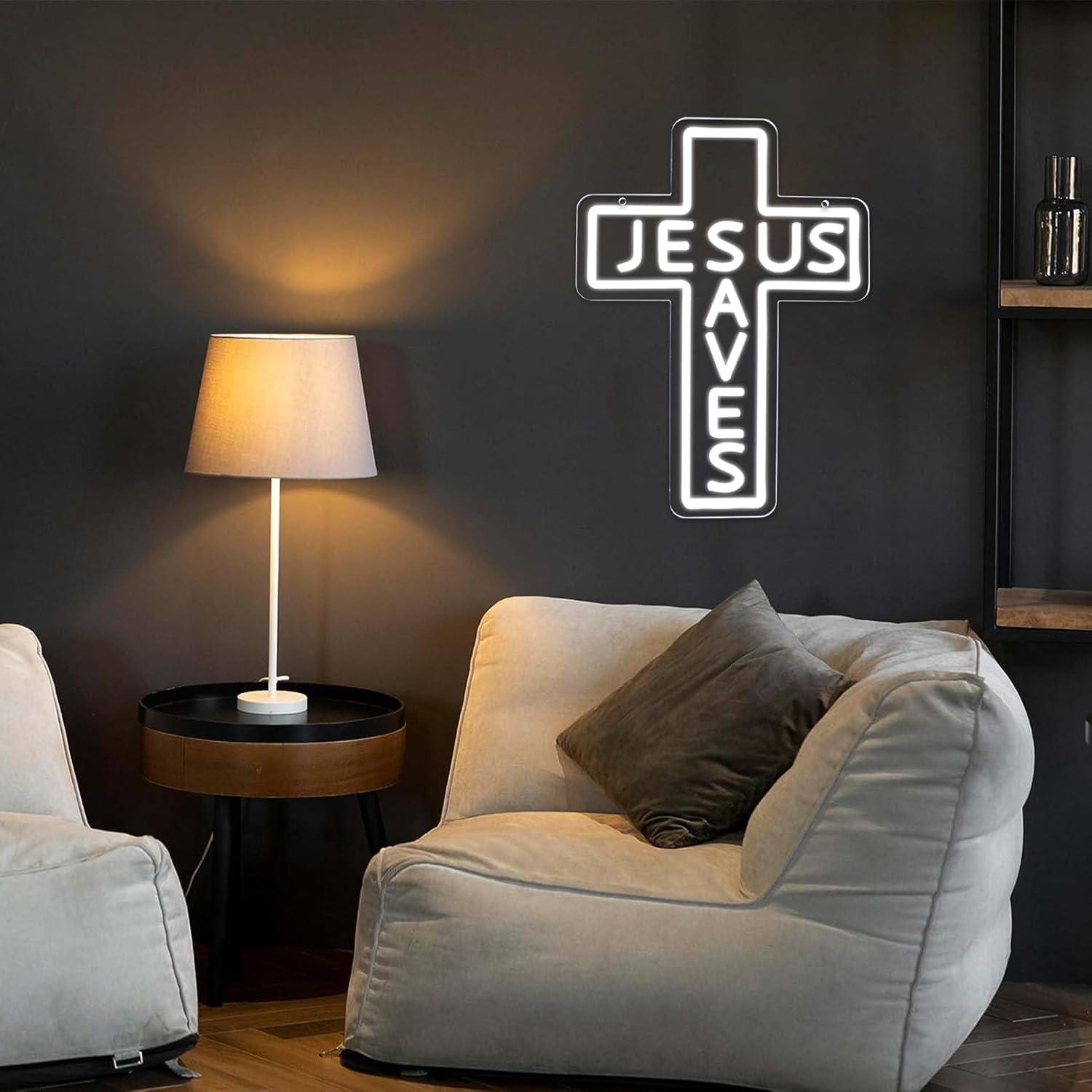 Letreiros Neon Jesus Salva Cru - Lighting Decor For Living Room avaliação e preço
