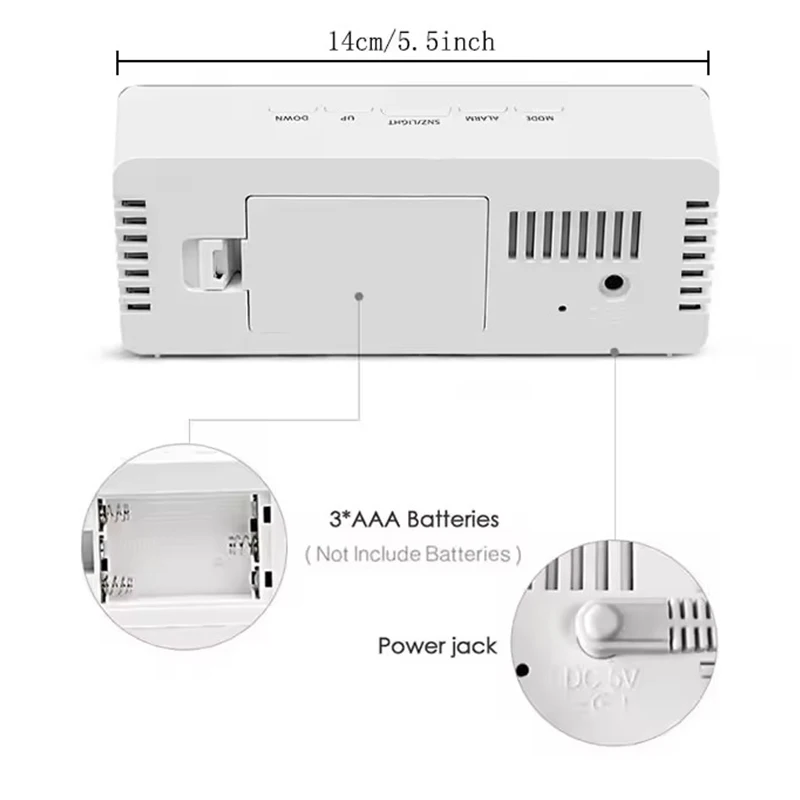 1pc branco relógio digital led - Lighting Home Decor Wall Clocks avaliação e preço