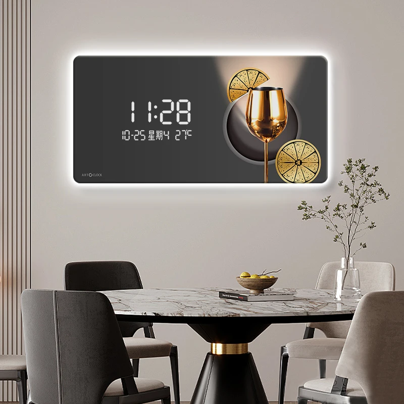 LED Luz Ambiente Relógio De Pa - Lighting Home Decor Wall Clocks avaliação e preço